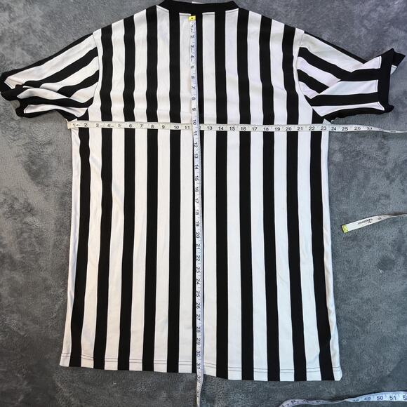 DICK'S Sporting Goods Referee Shirt Mens XL Black White Striped V-Neck Athletic - Picture 4 of 7